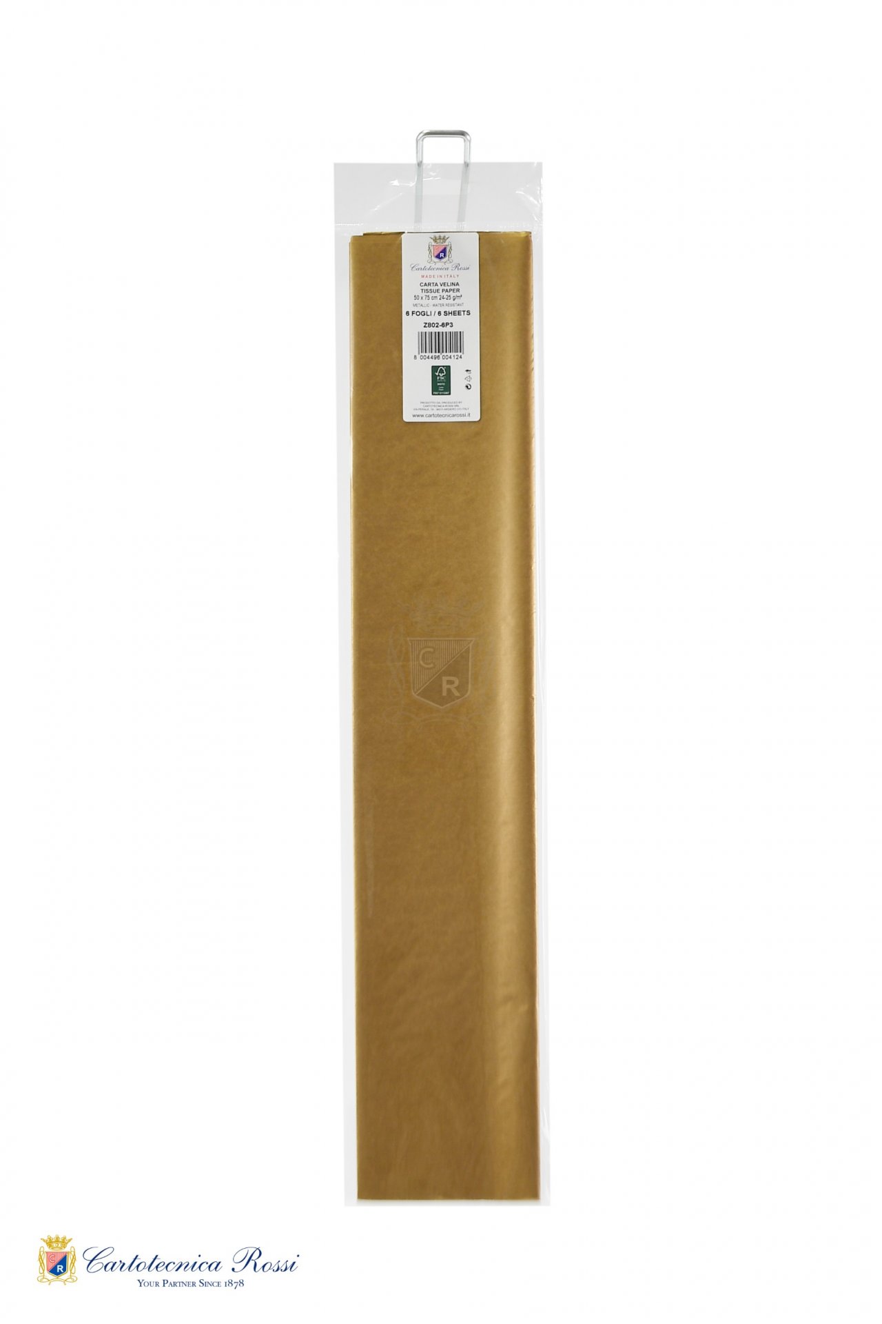 Veline Metallizzate 25g/m² in Blister da 6ff, 50x75cm pieg.3 volte - Bronzo